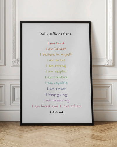 Children's affirmations emotions print 3 - Stretched Canvas, Poster or Fine Art Print I Heart Wall Art