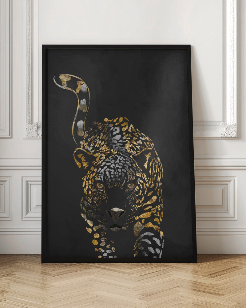 Black gold jaguar - Stretched Canvas, Poster or Fine Art Print I Heart Wall Art