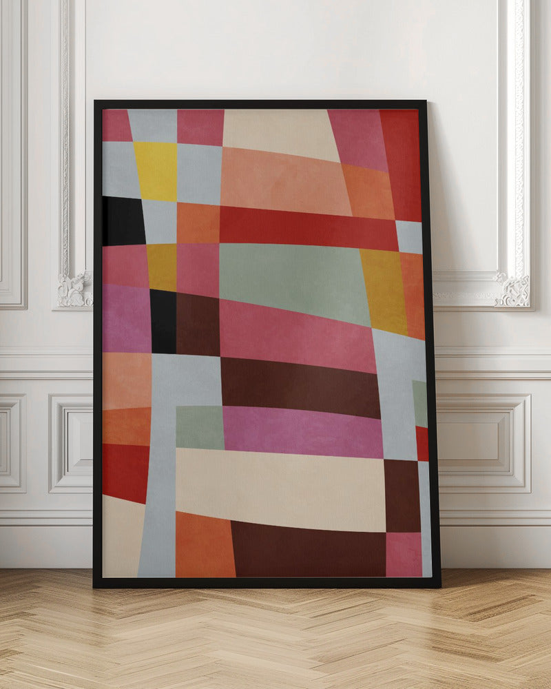 Warm Colors Bauhaus Geometry4 - Stretched Canvas, Poster or Fine Art Print I Heart Wall Art