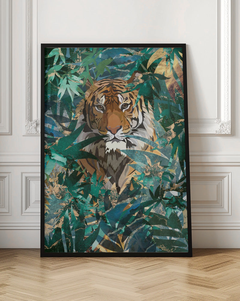 Tiger in the jungle 2 - Stretched Canvas, Poster or Fine Art Print I Heart Wall Art