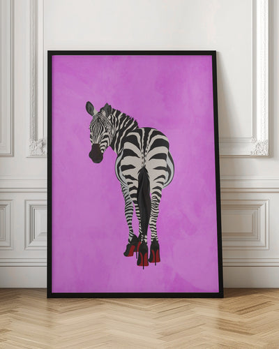 Zebra Shoes pink - Stretched Canvas, Poster or Fine Art Print I Heart Wall Art