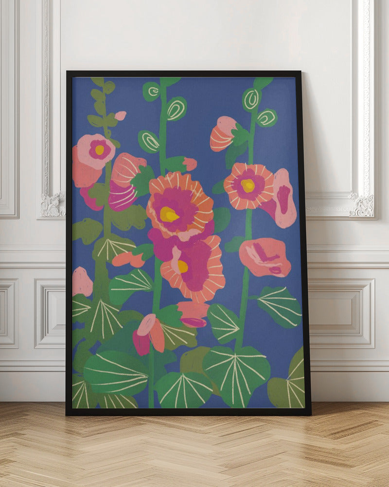 Hollyhocks - Stretched Canvas, Poster or Fine Art Print I Heart Wall Art