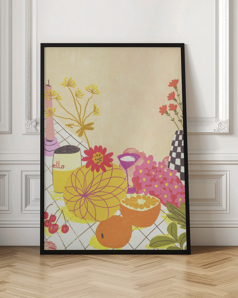 Citrus and flowers - Stretched Canvas, Poster or Fine Art Print I Heart Wall Art