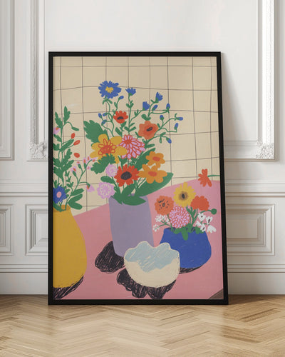 Pink table - Stretched Canvas, Poster or Fine Art Print I Heart Wall Art