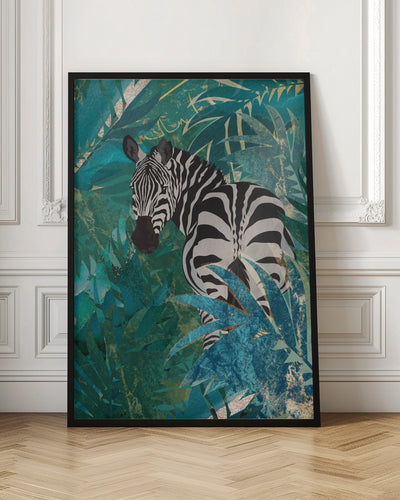 Zebra in the jungle 1 - Stretched Canvas, Poster or Fine Art Print I Heart Wall Art