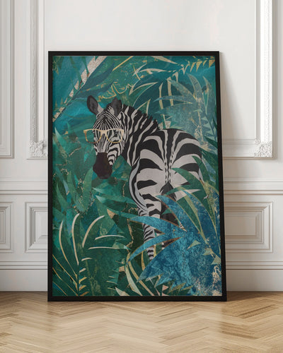 Zebra in the jungle 2 - Stretched Canvas, Poster or Fine Art Print I Heart Wall Art