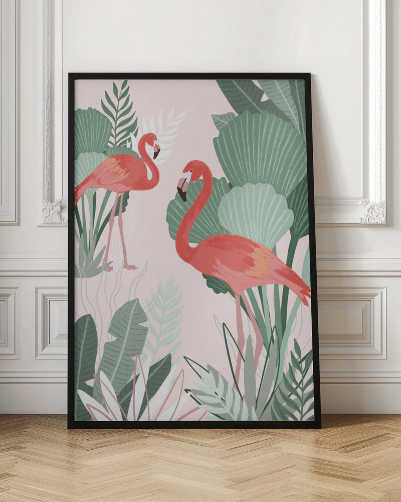 Flamingo Dreams - Stretched Canvas, Poster or Fine Art Print I Heart Wall Art