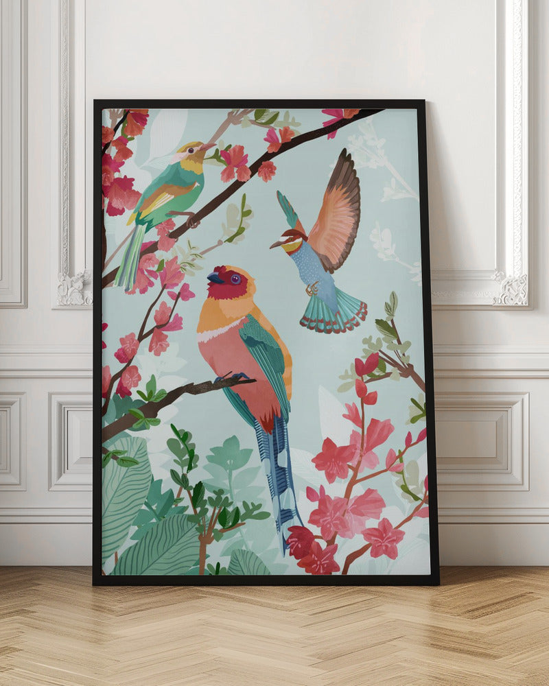 Birds of Summer - Stretched Canvas, Poster or Fine Art Print I Heart Wall Art