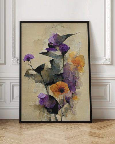 Purple Dry Flowers - Stretched Canvas, Poster or Fine Art Print I Heart Wall Art