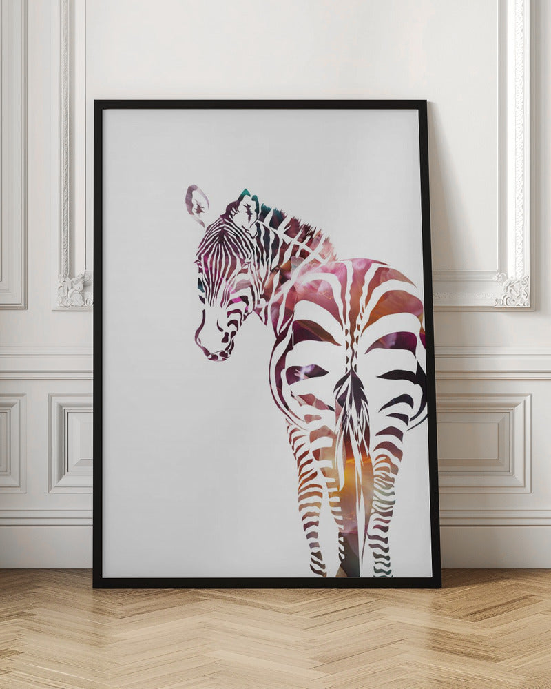 Zebra Silhouette - Stretched Canvas, Poster or Fine Art Print I Heart Wall Art