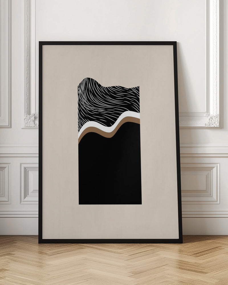 Monochrome Waves - Stretched Canvas, Poster or Fine Art Print I Heart Wall Art