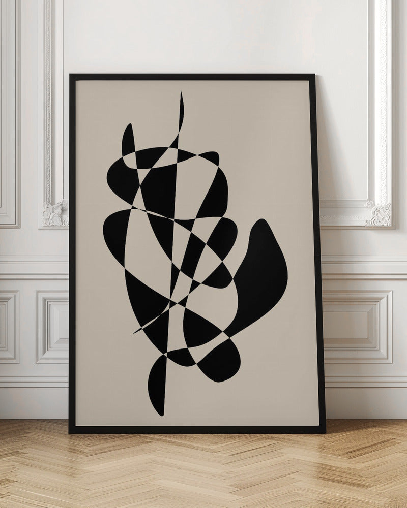 Abstract Black Shapes - Stretched Canvas, Poster or Fine Art Print I Heart Wall Art