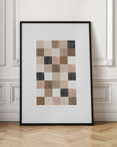 Geometric Pattern of Muted Earthy Tones - Stretched Canvas, Poster or Fine Art Print I Heart Wall Art