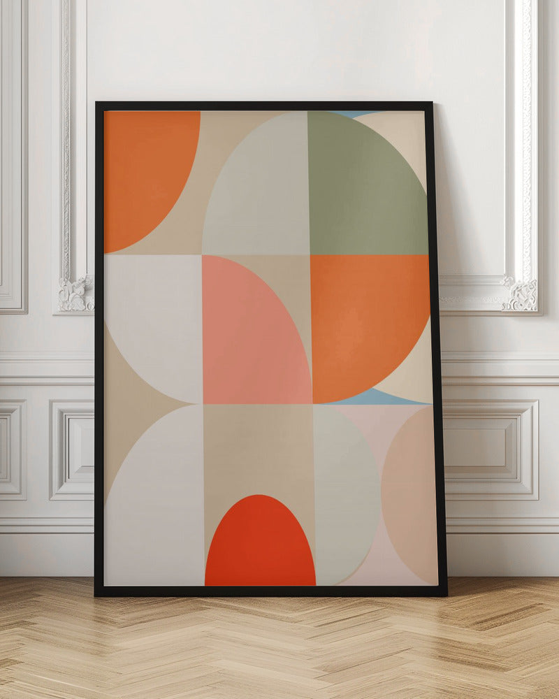 Mid Century Pastel 12 - Stretched Canvas, Poster or Fine Art Print I Heart Wall Art