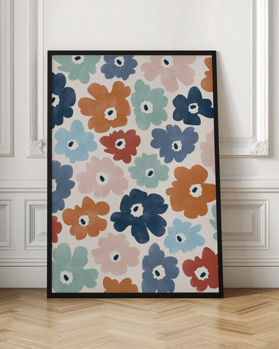 Floral Burst Fiesta - Stretched Canvas, Poster or Fine Art Print I Heart Wall Art
