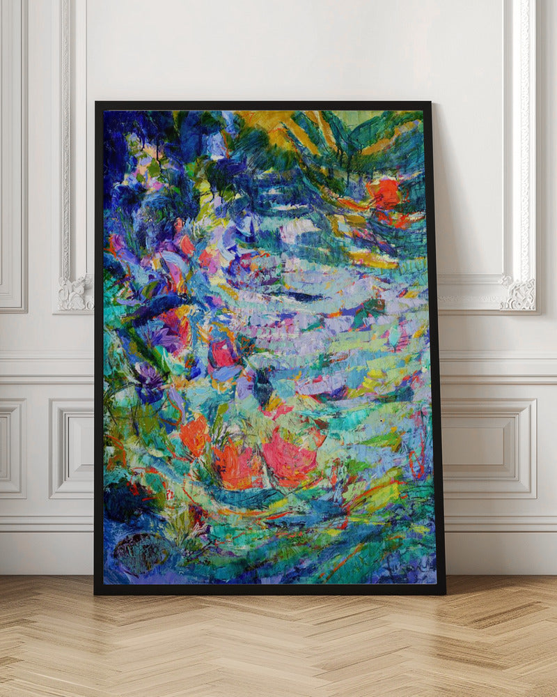 Luminous Petal Cascade - Stretched Canvas, Poster or Fine Art Print I Heart Wall Art