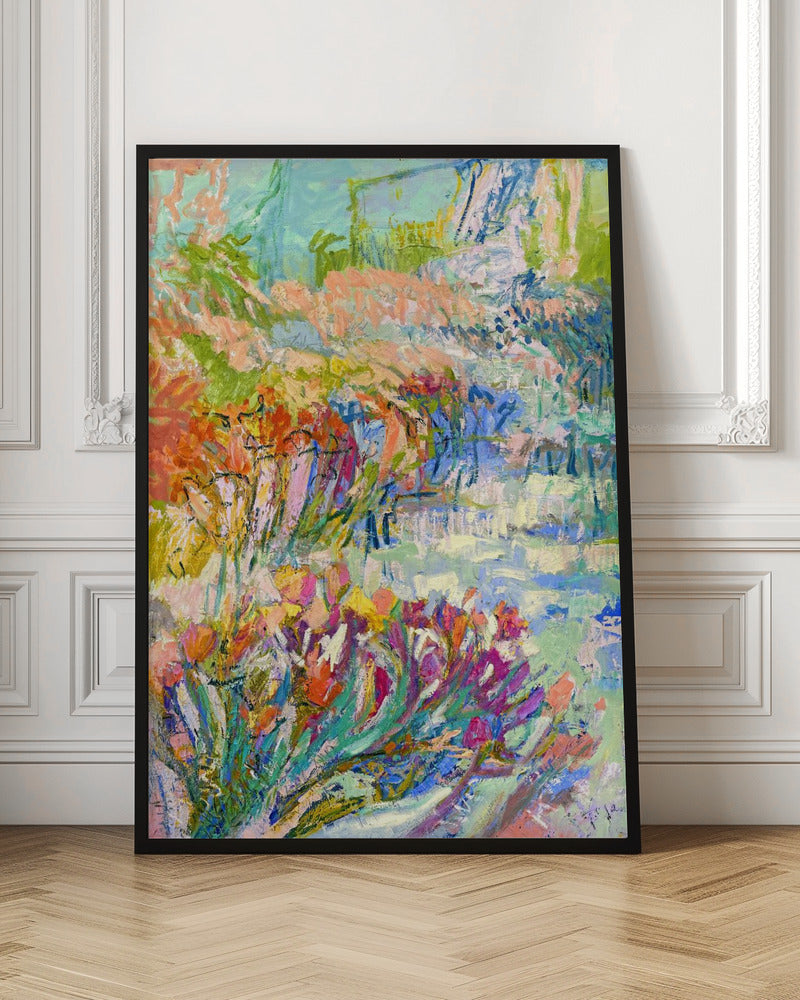 Vibrant Garden Path - Stretched Canvas, Poster or Fine Art Print I Heart Wall Art