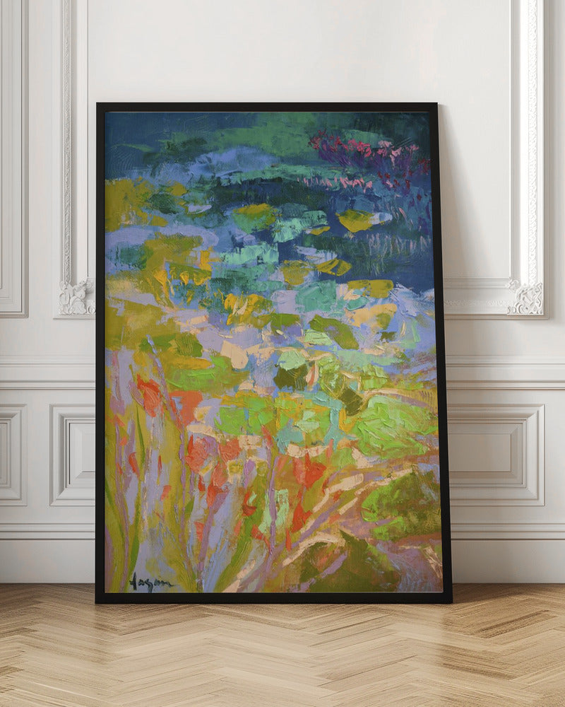 Vibrant Water Lilies - Stretched Canvas, Poster or Fine Art Print I Heart Wall Art