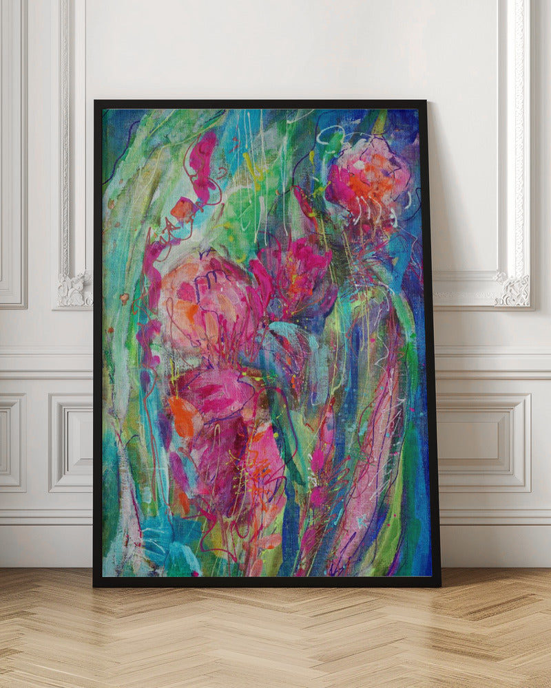 Df954 Myheartbloomsforyouiii - Stretched Canvas, Poster or Fine Art Print I Heart Wall Art