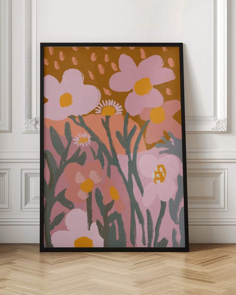 Pastel Flower Impression No 7 - Stretched Canvas, Poster or Fine Art Print I Heart Wall Art