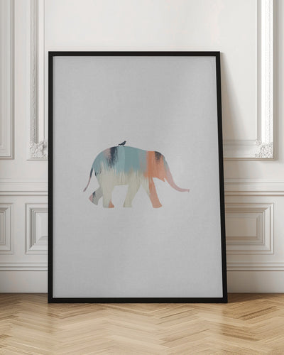 Pastel Elephant - Stretched Canvas, Poster or Fine Art Print I Heart Wall Art