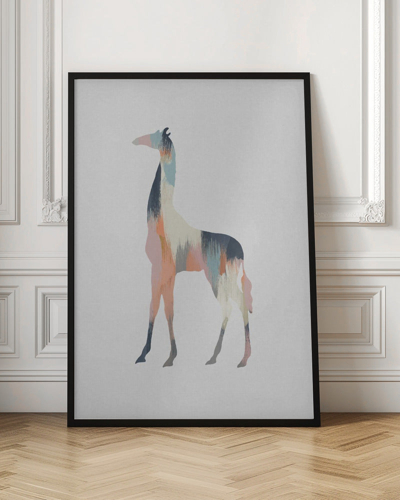 Pastel Giraffe - Stretched Canvas, Poster or Fine Art Print I Heart Wall Art