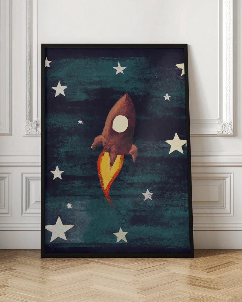 Rocket Love - Stretched Canvas, Poster or Fine Art Print I Heart Wall Art