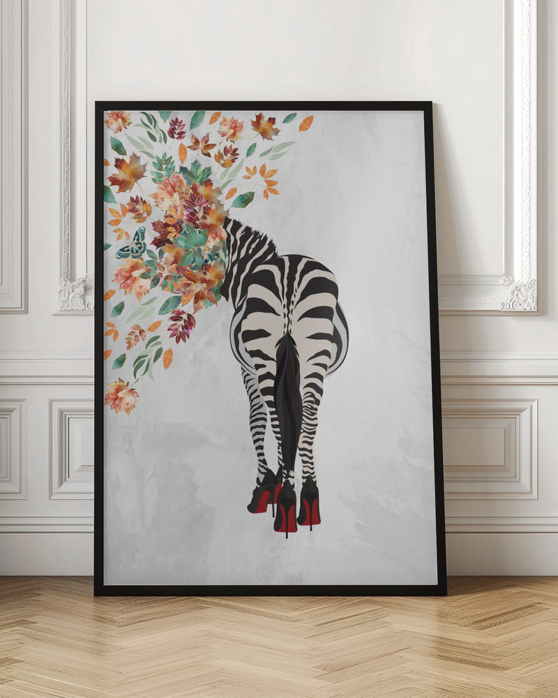 Zebra Flower Head 01 - Stretched Canvas, Poster or Fine Art Print I Heart Wall Art