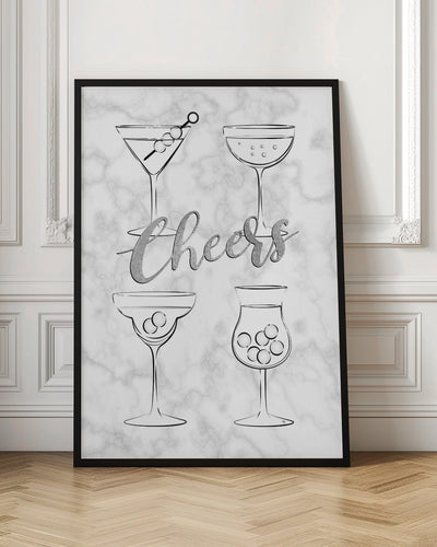 Cheers Cocktails - Stretched Canvas, Poster or Fine Art Print I Heart Wall Art