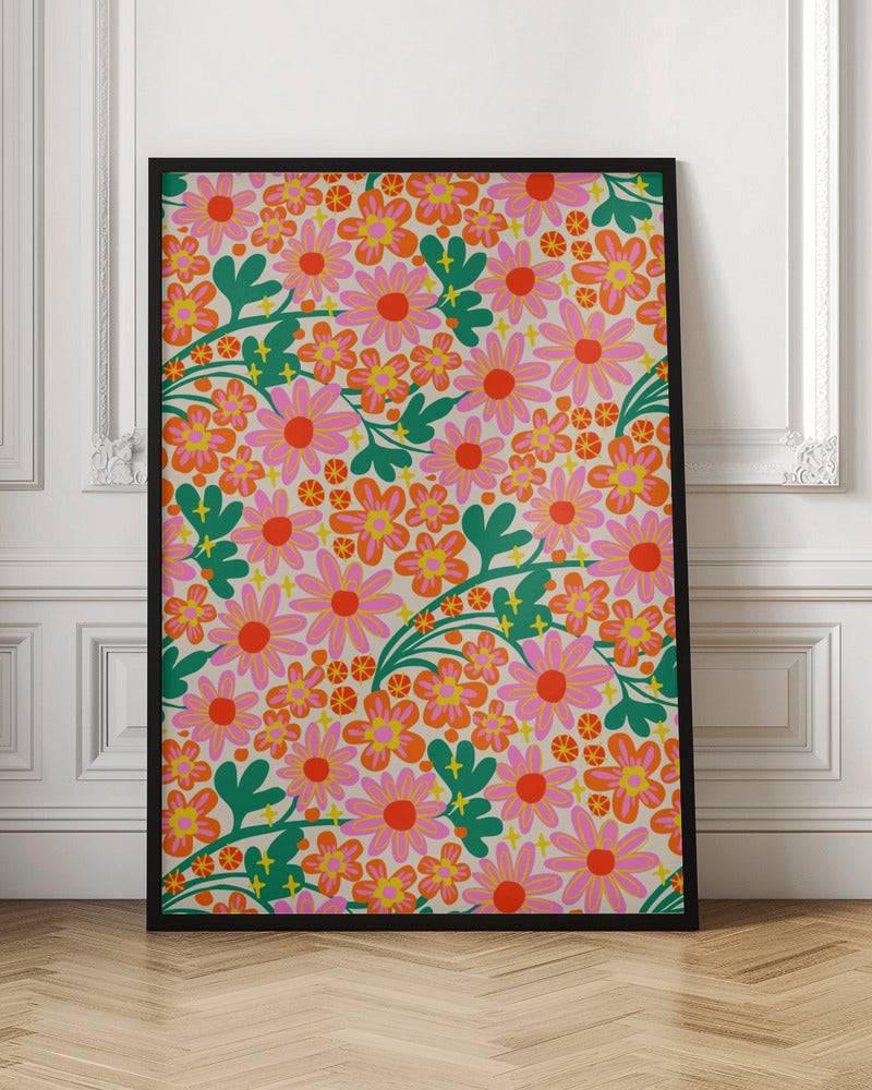 Happy flowers - Stretched Canvas, Poster or Fine Art Print I Heart Wall Art