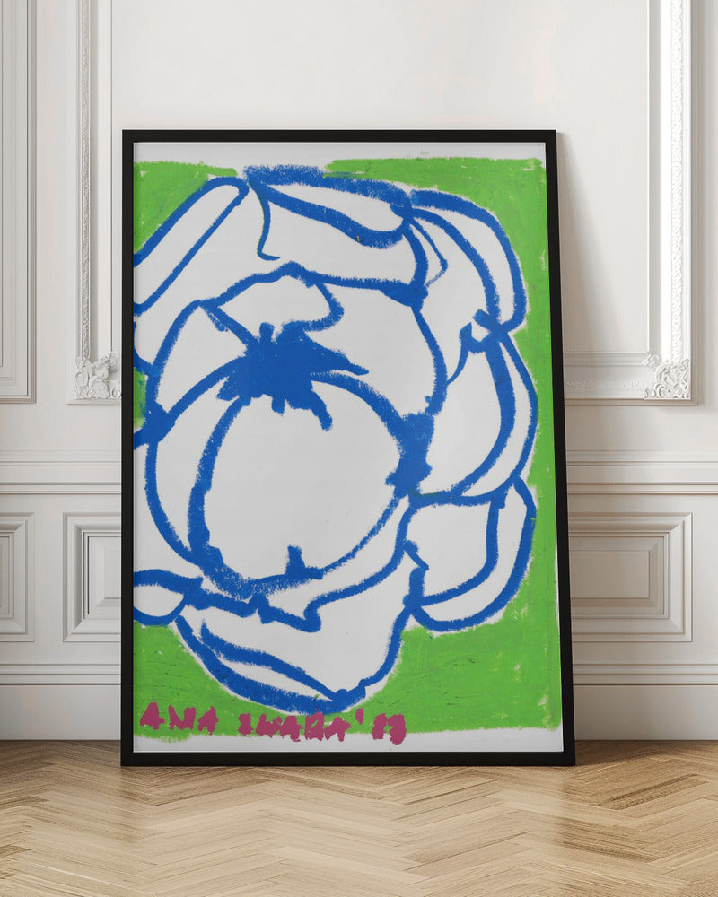 Blue Peony - Stretched Canvas, Poster or Fine Art Print I Heart Wall Art