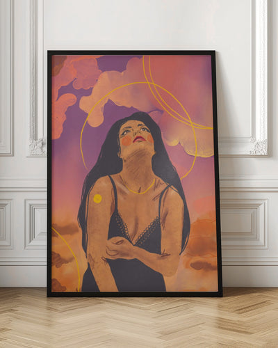 Sunset girl - Stretched Canvas, Poster or Fine Art Print I Heart Wall Art