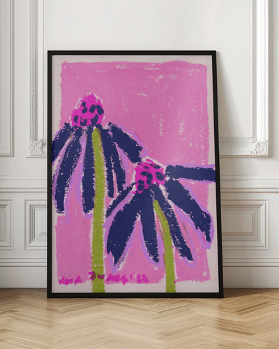 Echinacea   Pink - Stretched Canvas, Poster or Fine Art Print I Heart Wall Art