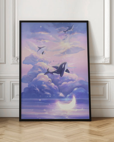 Fantasy Beautiful Whale - Stretched Canvas, Poster or Fine Art Print I Heart Wall Art