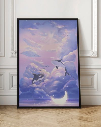 Fantasy Beautiful Whale - Stretched Canvas, Poster or Fine Art Print I Heart Wall Art