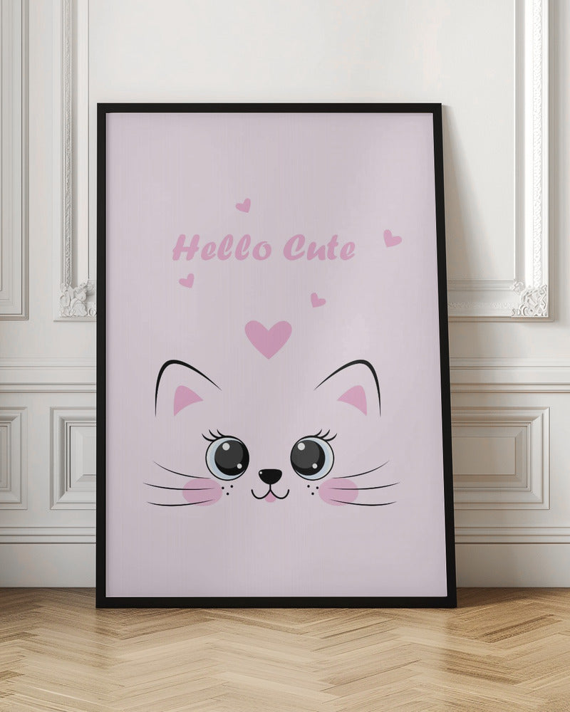 Pink Cat - Stretched Canvas, Poster or Fine Art Print I Heart Wall Art