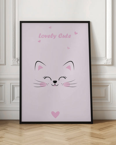 Pink Cat - Stretched Canvas, Poster or Fine Art Print I Heart Wall Art