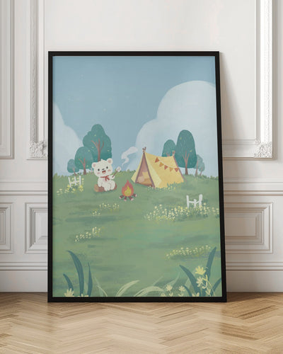 Bear's Picnic Day Out - Stretched Canvas, Poster or Fine Art Print I Heart Wall Art