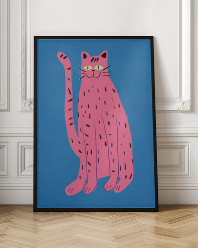 Pink cat - Stretched Canvas, Poster or Fine Art Print I Heart Wall Art