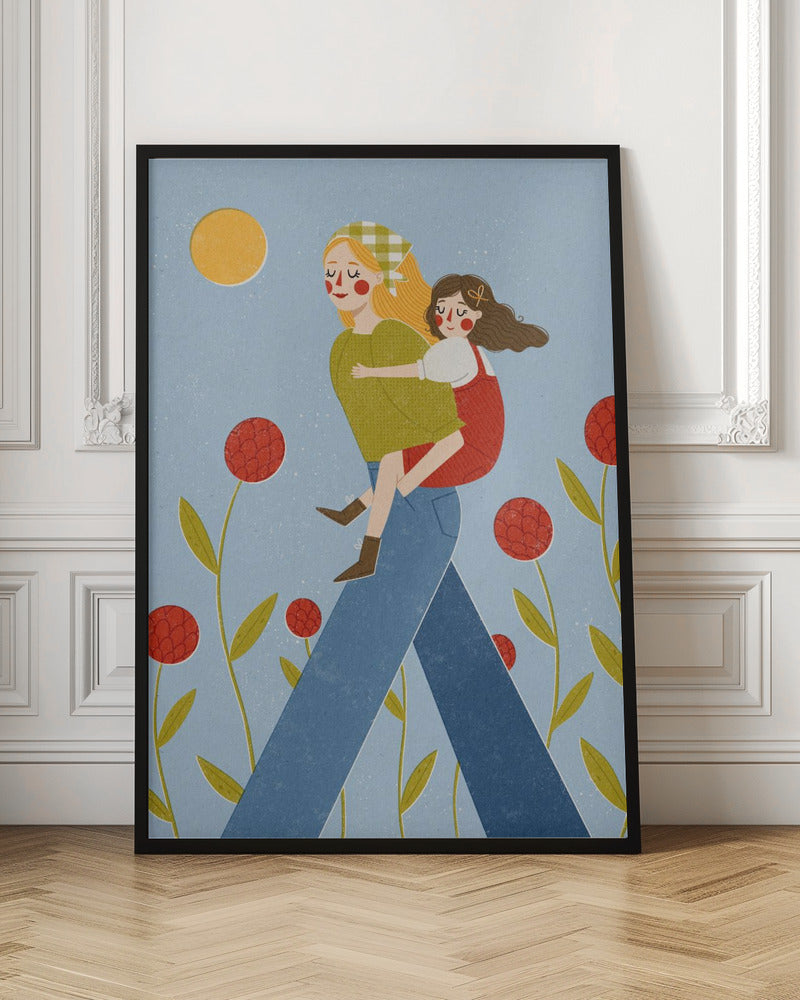 Piggy Back - Stretched Canvas, Poster or Fine Art Print I Heart Wall Art