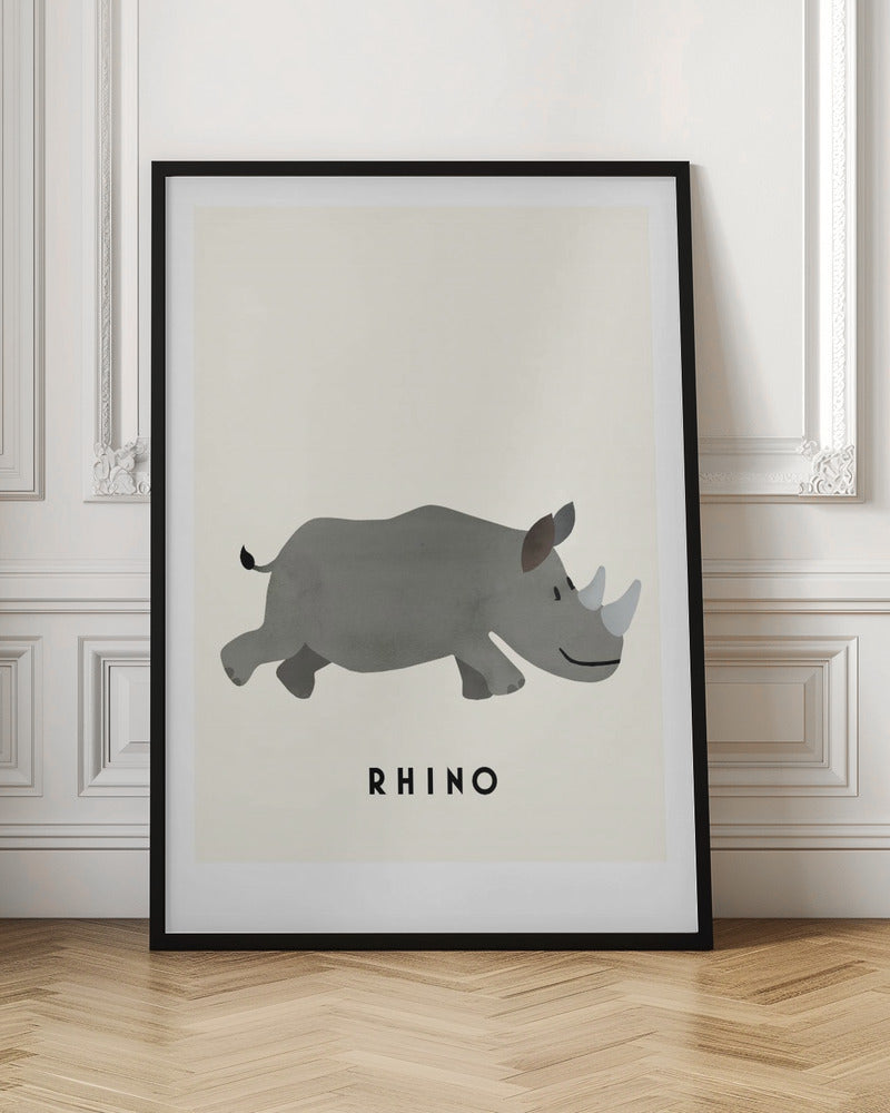 Rhino - Stretched Canvas, Poster or Fine Art Print I Heart Wall Art