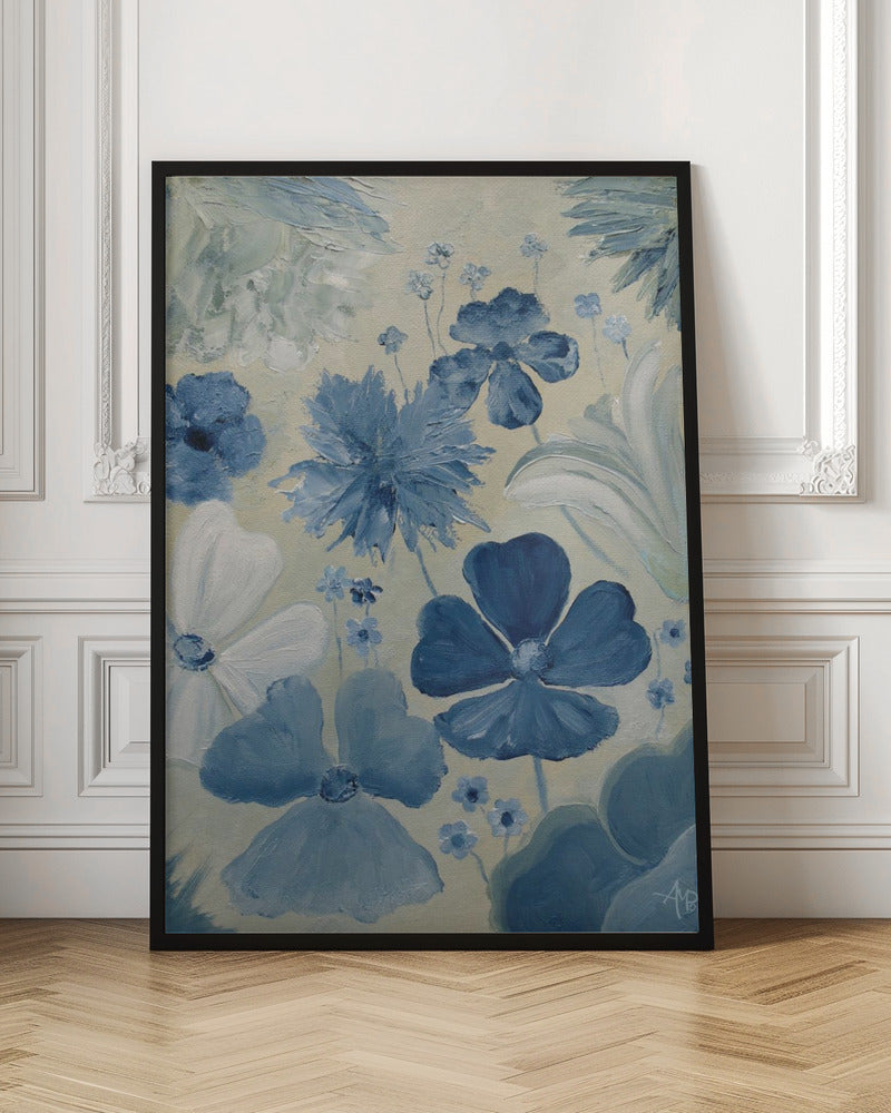 Silky Blue - Stretched Canvas, Poster or Fine Art Print I Heart Wall Art