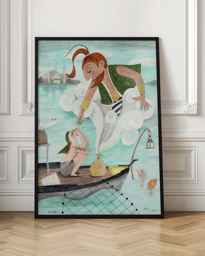 The Fisherman and the Jinni - Stretched Canvas, Poster or Fine Art Print I Heart Wall Art