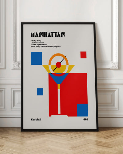 Manhattan Bauhaus Cocktail - Stretched Canvas, Poster or Fine Art Print I Heart Wall Art