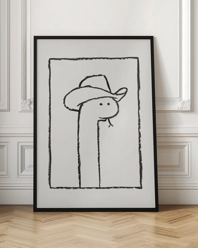 Squiggles the Snake In a Stetson - Stretched Canvas, Poster or Fine Art Print I Heart Wall Art