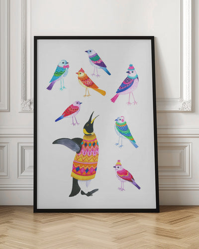 Winter Birds - Stretched Canvas, Poster or Fine Art Print I Heart Wall Art