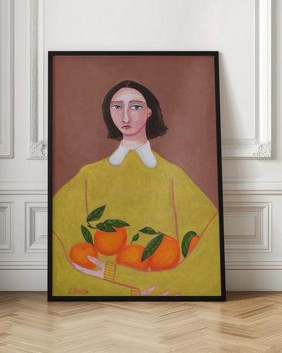 Lady with Oranges - Stretched Canvas, Poster or Fine Art Print I Heart Wall Art