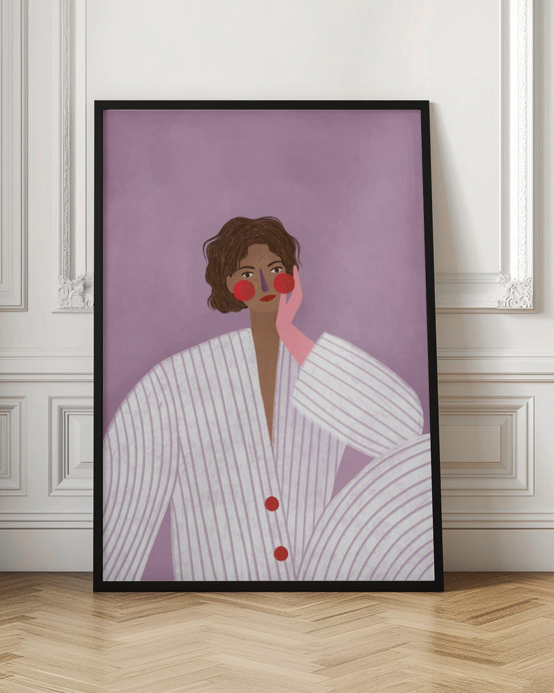 The Woman With the Pink Glove - Stretched Canvas, Poster or Fine Art Print I Heart Wall Art