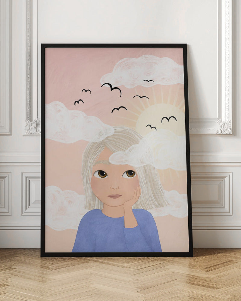 She´s got her head among the clouds - Stretched Canvas, Poster or Fine Art Print I Heart Wall Art