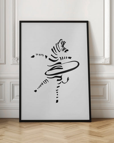 Hula Hoop Zebra - Stretched Canvas, Poster or Fine Art Print I Heart Wall Art